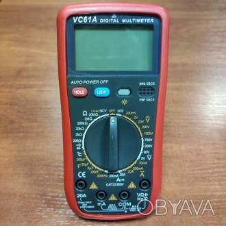 Цифровий мультиметр VC61A призначений для вимірювання опору, постійного та змінн. . фото 1