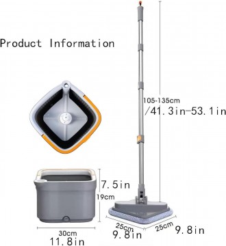 Швабра с отжимом - это удобный и эффективный инструмент для уборки полов. Она по. . фото 3
