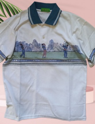Футболка сорочка поло з коміром чоловіча біла з принтом 50 р
	
	
	розмір
	ширина. . фото 4