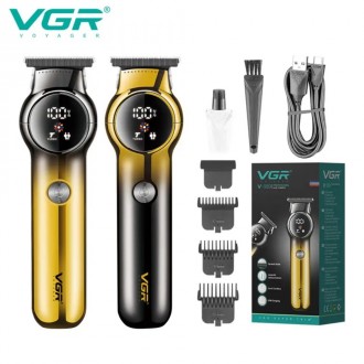 
Аккумуляторный триммер для бороды и усов VGR V-989 с LED дисплеем, режимом Turb. . фото 5