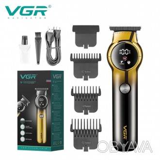 
Аккумуляторный триммер для бороды и усов VGR V-989 с LED дисплеем, режимом Turb. . фото 1