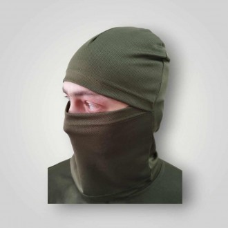 Балаклава сoolmax трикотажная летняя однотонная оливковый. Івано-Франківськ. фото 1