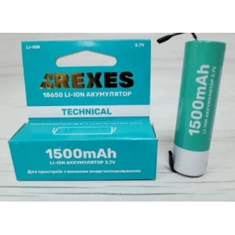 Аккумулятор Arexes 18650 Li-Ion 1500 mAh, 3.7v под пайку. Николаев. фото 1 Аккумулятор Arexes 18650 Li-Ion 1500 mAh, 3.7v под пайку. Николаев. фото 1