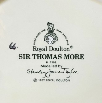 Кувшин Royal Doulton Character, сэр Томас Мор D6792. Смоделировано Стэнли Джеймс. . фото 6