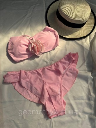 
Раздельный розовый купальник с цветком 
S: ОГ 84-86; ОБ 88-95
М: ОГ 88-94; ОБ 9. . фото 3