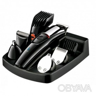 Машинка для стриження волосся й бороди акумуляторна бездротова з насадками 3,6,9. . фото 1