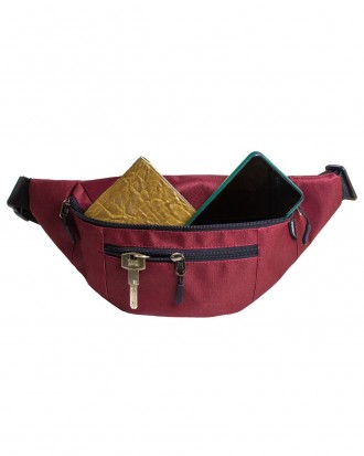 Поясна сумка Surikat модель: Sense колір: бордо
2 кишені на блискавках: одна – о. . фото 3