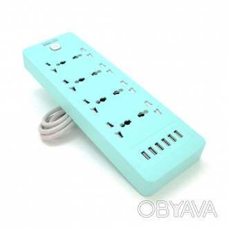 
	Описание:Этот сетевой фильтр QiaoLian YT-30 имеет 8 розеток и 6 USB-портов, об. . фото 1