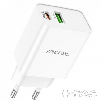 BOROFONE BA69A Resource, мережевий зарядний пристрій із двома виходами USB 18W і. . фото 1