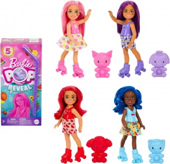 
Маленькі ляльки Barbie Pop Reveal Fruit Series Chelsea з 5 сюрпризами в одній с. . фото 2