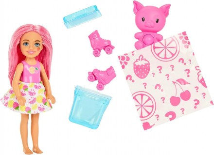 
Маленькі ляльки Barbie Pop Reveal Fruit Series Chelsea з 5 сюрпризами в одній с. . фото 6