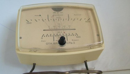 Барометр анероид, термометр, гигрометр. СССР. . фото 2