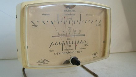 Барометр анероид, термометр, гигрометр. СССР. . фото 5