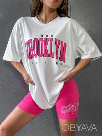 Комфортная женская пижама с надписью Brooklyn.
В теплое время года в таком компл. . фото 1