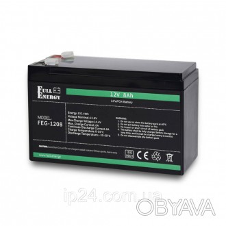 Акумуляторна LiFePO4 батарея FEG-128 ємністю 8Ah та робочою напругою 12.8V.
	Бре. . фото 1