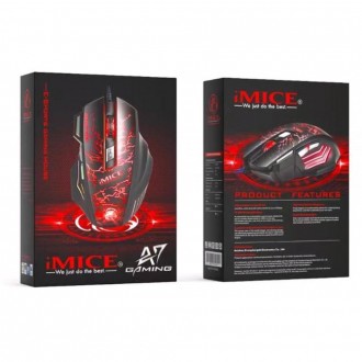 Ігрова дротова миша iMICE A7 обладнана 7 функціональними кнопками, виготовлена з. . фото 3
