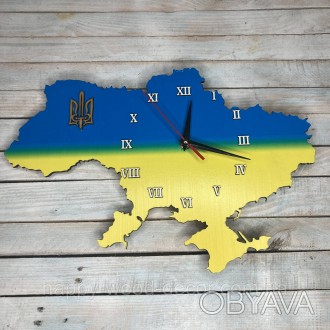 Часы настенные карта Украины:
Часы изготовлены из фанеры в форме карты Украины. . . фото 1
