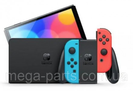 Портативна ігрова приставка Nintendo Switch OLED with Neon Blue and Neon Red Joy. . фото 9