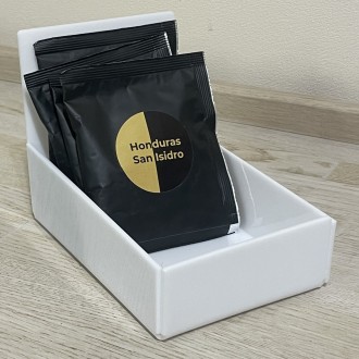 Компактный органайзер для дрип пакетов кофе, Белый, пластиковый, для чайных паке. . фото 3