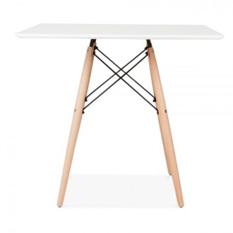 Обідній стіл, стільниця з дерева, квадратна з HPL матеріалу, товщина 25 мм, кром. . фото 2