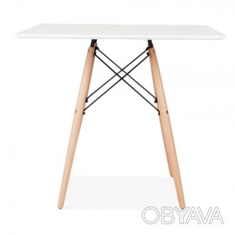 Обідній стіл, стільниця з дерева, квадратна з HPL матеріалу, товщина 25 мм, кром. . фото 1