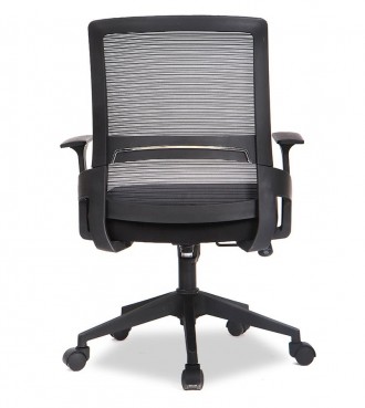 Офісне крісло чорного кольору, висока спинка з чорної сітки mesh, пластикові під. . фото 4