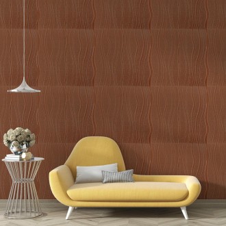 Самоклеющаяся декоративная потолочно-стеновая 3D панель коричневые волны 700x700. . фото 6