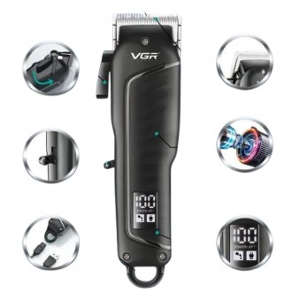 Машинка для стрижки волос электрическая аккумуляторная VGR + 4 Насадки
Качествен. . фото 7