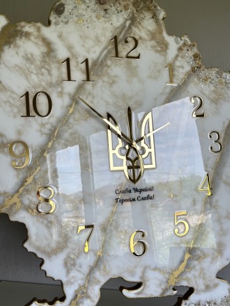 Настінний годинник "Карта України" - це втілення краси епоксидної смоли у поєдна. . фото 6