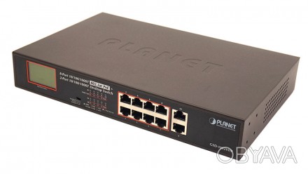 Некерований гігабітний комутатор PoE Planet GSD-1002VHP (8Port 10/100/1000Mbps 8