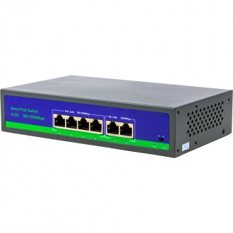 PoE комутатор 4ch 100Mbps+2G uplink. Бородянка. фото 1 PoE комутатор 4ch 100Mbps+2G uplink. Бородянка. фото 1