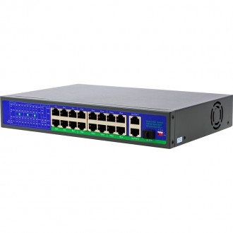 PoE комутатор 16ch 100Mbps+2+1G uplink. Бородянка. фото 1 PoE комутатор 16ch 100Mbps+2+1G uplink. Бородянка. фото 1