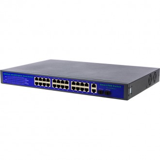 PoE комутатор 24ch 100Mbps+2+2G uplink. Бородянка. фото 1 PoE комутатор 24ch 100Mbps+2+2G uplink. Бородянка. фото 1