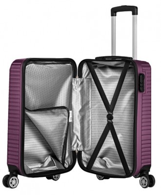 Пластиковый чемодан на колесах средний размер 70L GD Polo лиловый 60k001 medium . . фото 4