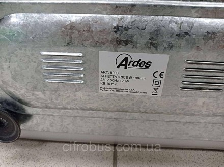 Машина для нарізання Ardes 8003 обладнана лезом із неіржавкої сталі завдовжки 19. . фото 7