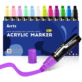 Акрилові маркери Arrtx AACM-0510-12A, 12 кольорів. Бородянка. фото 1 Акрилові маркери Arrtx AACM-0510-12A, 12 кольорів. Бородянка. фото 1