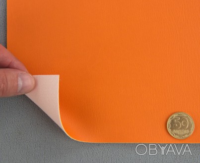 Морской кожвинил оранжевый Riva-T014, для катеров, яхт, обивки мебели в ресторан. . фото 1