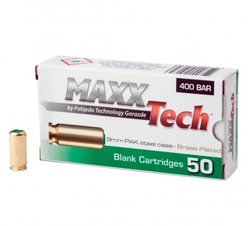 Патрон холостой пистолетный MaxxPower PAK 9 мм. 400 бар (50 шт/уп)
MaxxTech — эт. . фото 2