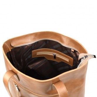 Жіноча сумка шоппер шкіра Алькор Limary lim-3440GS карамель. . фото 6