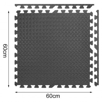 Плитка резиновая пазл на пол (набор 6 шт. , размер 1 мата - 60см*60см*2см) TORIN. . фото 3