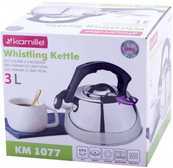 Чайник Kamille Whistling Kettle Thermo з термометром та свистком для ароматного . . фото 7