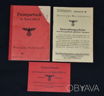 Комплект документов Deutsche Reichspost - Postsparbuch, сберегательная книжка и . . фото 1