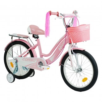 
Велосипед двухколесный с корзинокой 18 дюймов для девочки Corso Nice от 6 до 9 . . фото 4