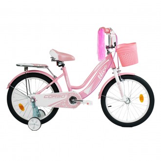 
Велосипед двухколесный с корзинокой 18 дюймов для девочки Corso Nice от 6 до 9 . . фото 2
