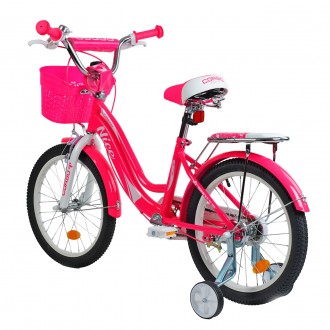 
Велосипед двухколесный с корзинокой 18 дюймов для девочки Corso Nice Pink от 6 . . фото 3