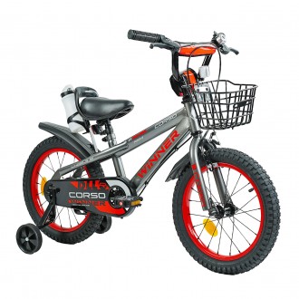 
Велосипед двухколесный 18 дюймов для мальчика Серебрянный Corso Winner от 6-8 л. . фото 3