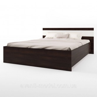 Двоспальне ліжко з основою під матрац виготовлене з красивого, сучасного ламінов. . фото 2