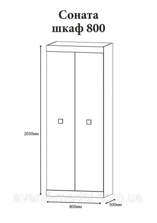 Шкаф распашной Соната-800 изготовлен из ламинированного ДСП, толщиной 16 мм, кро. . фото 5