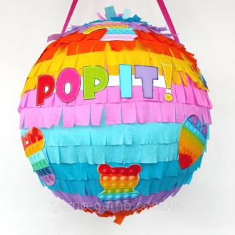 Пиньята поп ит радужный разноцветный пиньята pop it попит день рождения 120 см о. . фото 3