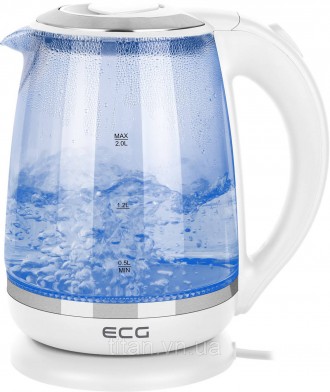 Чайник ECG RK 2020 White Glass. Вінниця. фото 1 Чайник ECG RK 2020 White Glass. Вінниця. фото 1